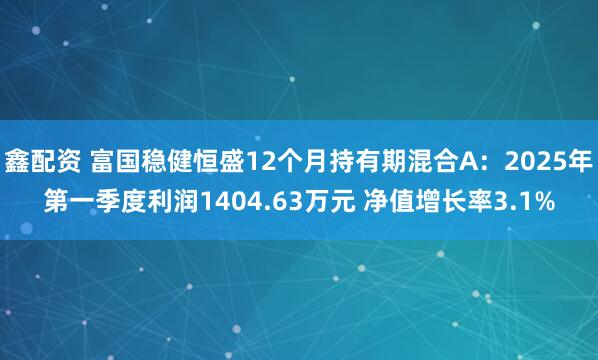 鑫配资 富国稳健恒盛12个月持有期混合A：2025年第一季度利润1404.63万元 净值增长率3.1%